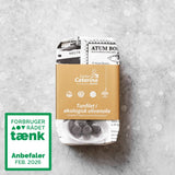 En rektangulær dåse Santa Catarina Tunfilet i økologisk olivenolie, indpakket i en avislignende emballage med en brun etiket og et grønt stempel, der certificerer den som Forbrugerrådet Tænk Bedst i test, FEB 2026.